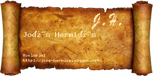 Joós Hermiás névjegykártya